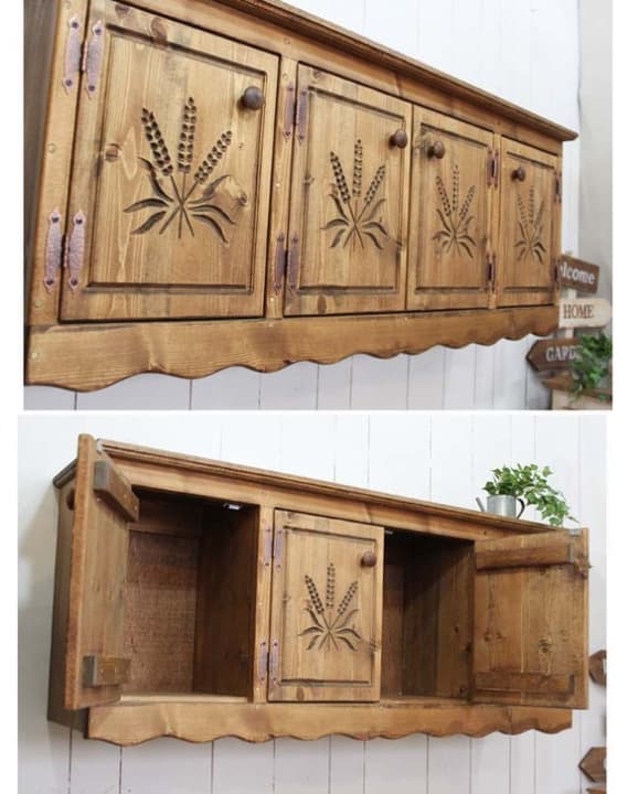 ハンドメイド　麦穂の壁掛け収納ラック