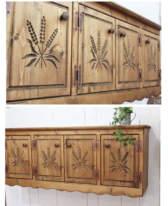 ハンドメイド　麦穂の壁掛け収納ラック