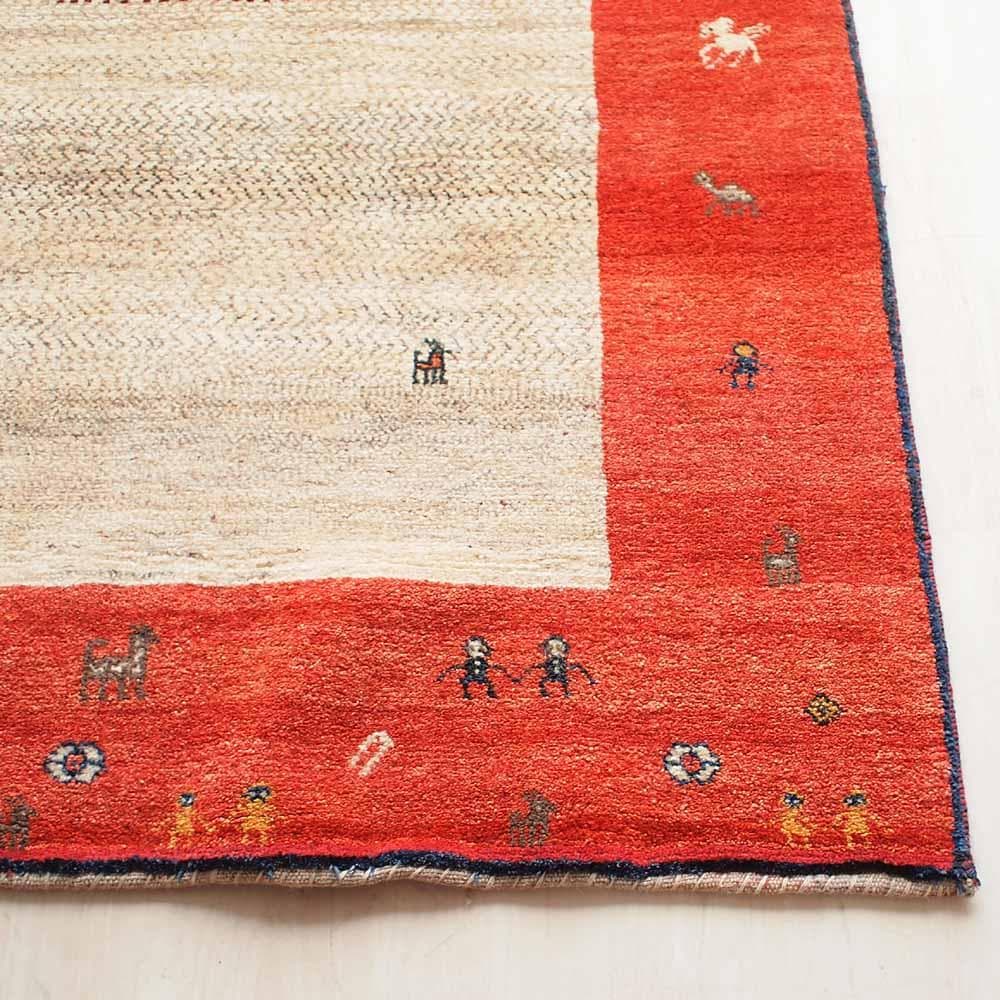 ギャッベ 150cm × 207cm ウールラグ カーペット ZR24260