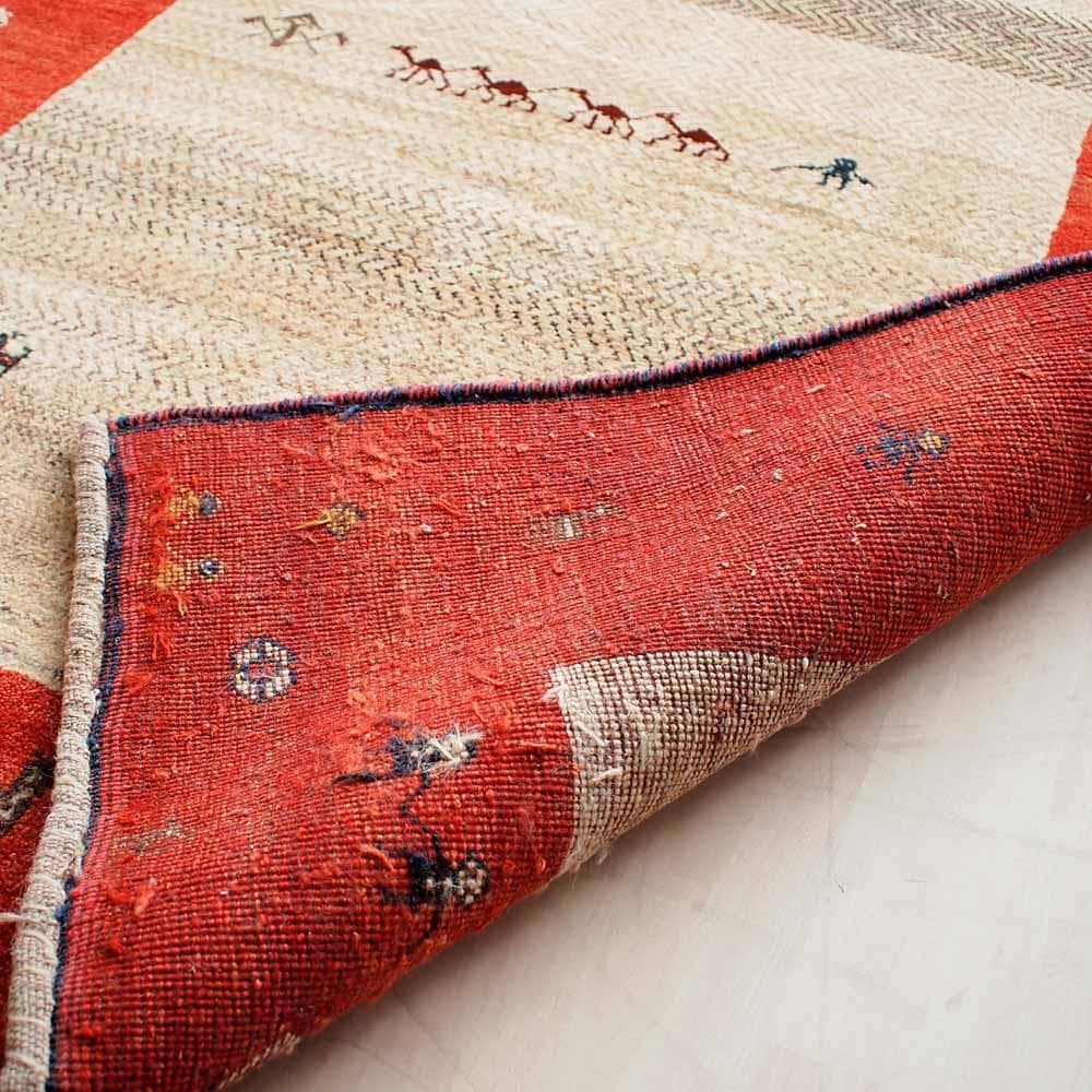 ギャッベ 150cm × 207cm ウールラグ カーペット ZR24260