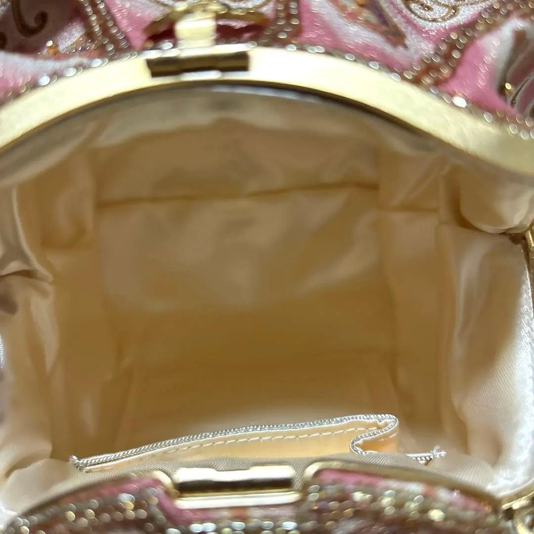 未使用 京都 岡重 OKAJIMA オカジマ ビーズバッグ シルク 和装バッグ