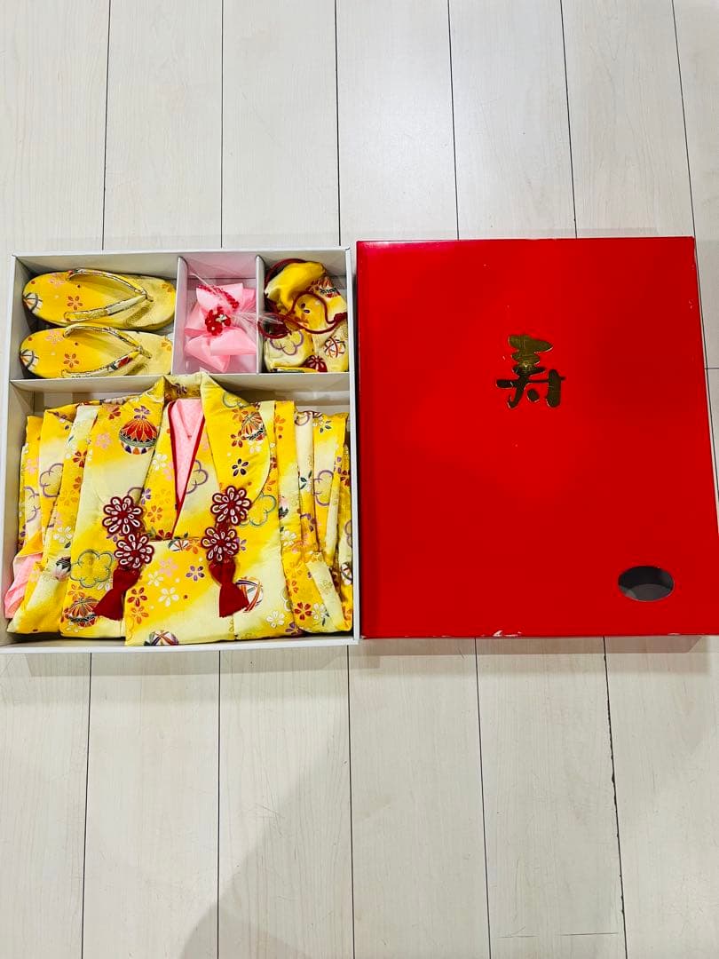 今だけ価格☆子供用黄色☆七五三☆花柄着物セット