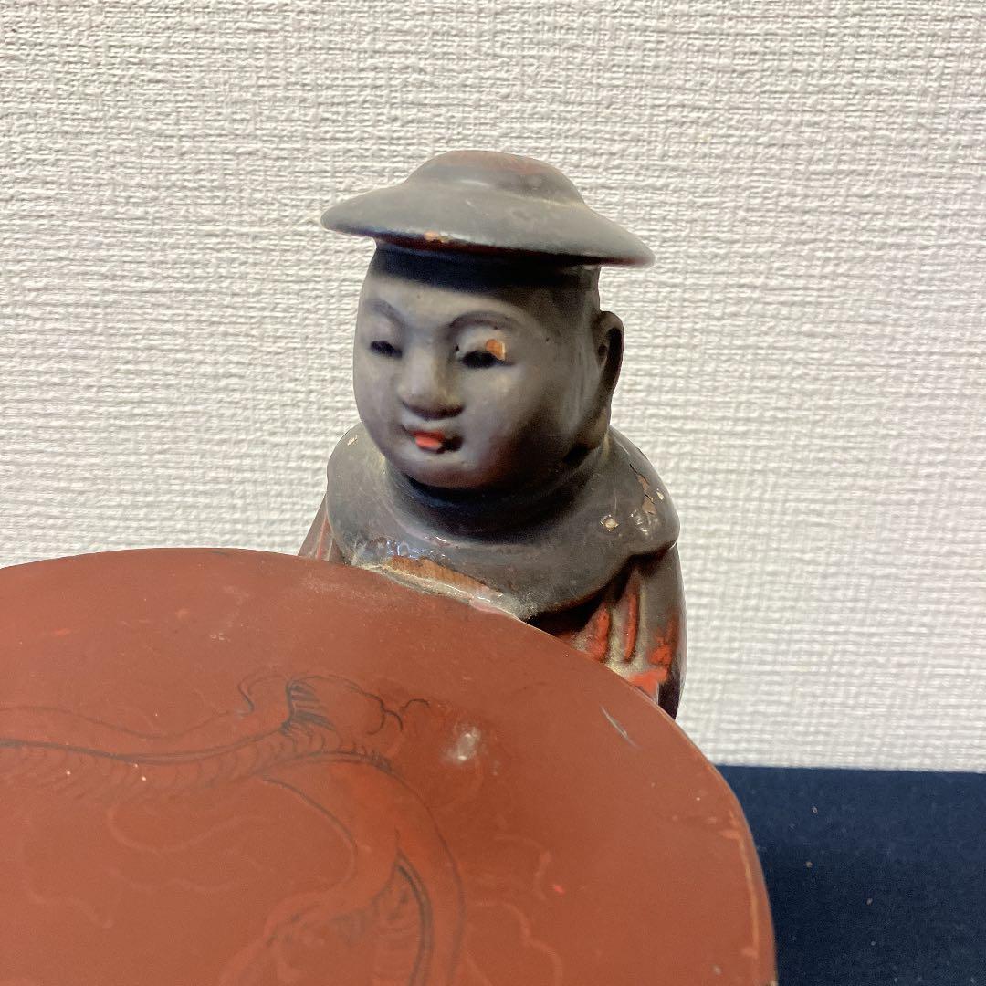 中国漆器　唐子人形の置台