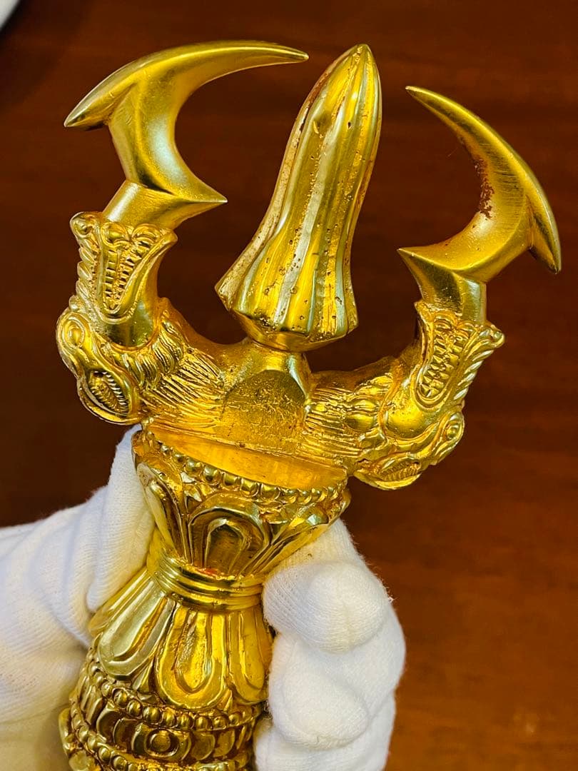 新品 未使用 法具 24金張 三鈷杵 ヴァジュラ 特大 サイズ約23㎝
