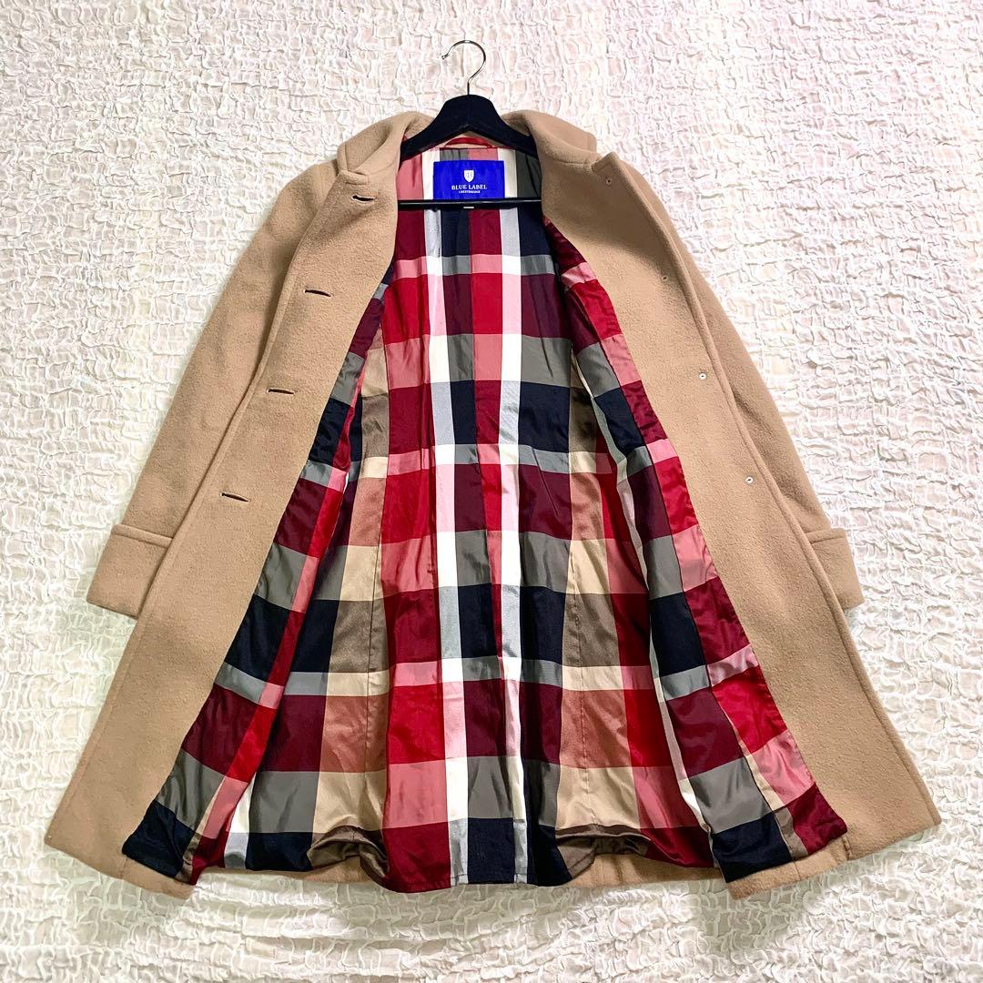 ブルーレーベルクレストブリッジ ロングコート ウール サイズ38 チェック