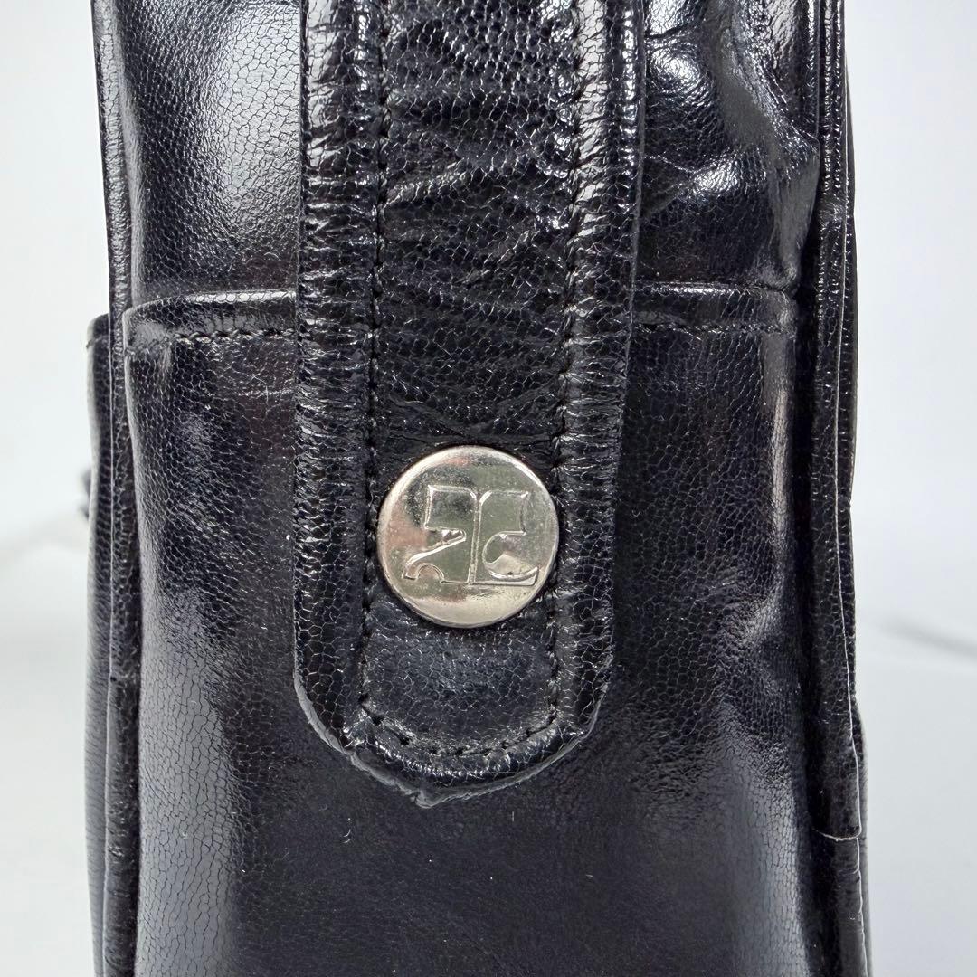 【フランス製】クレージュショルダーエナメルヴィンテージy2kブラック