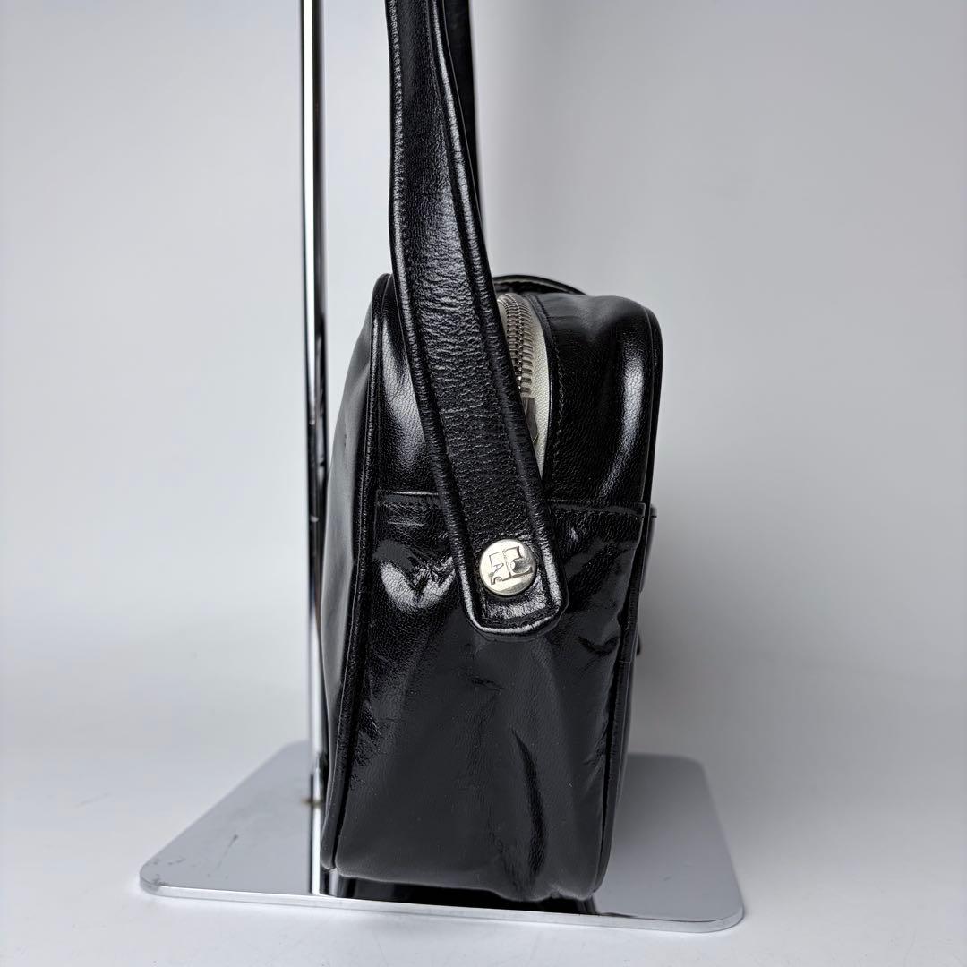 【フランス製】クレージュショルダーエナメルヴィンテージy2kブラック