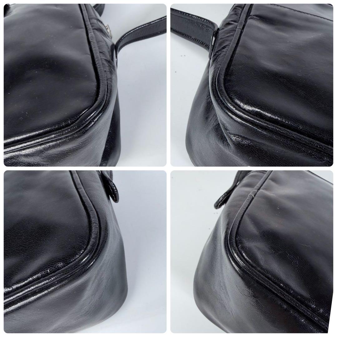 【フランス製】クレージュショルダーエナメルヴィンテージy2kブラック