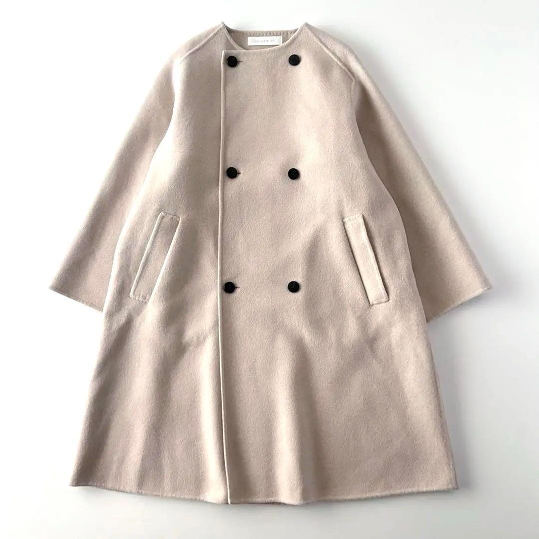 美品　ギャルリーヴィー　ウールダブルフェイス カラーレストレンチコート