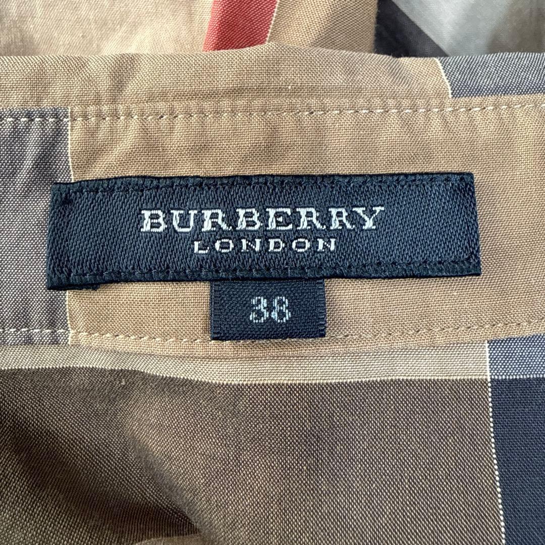 美品 バーバリーロンドン 大判メガチェック 刻印メタル金ボタン シャツ 長袖 M