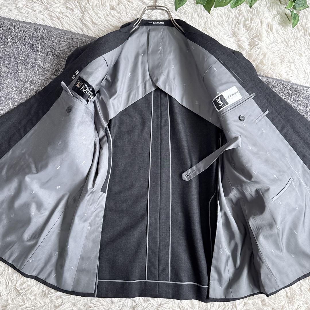 当時物　YSL イヴサンローラン セットアップ　スーツ　ダブル　グレー　y2k