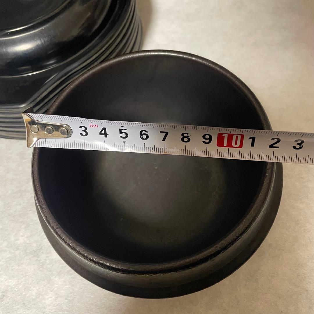 韓国 直火用 トゥッペギ（뚝배기）12cm 8個＋専用受け皿8枚セット