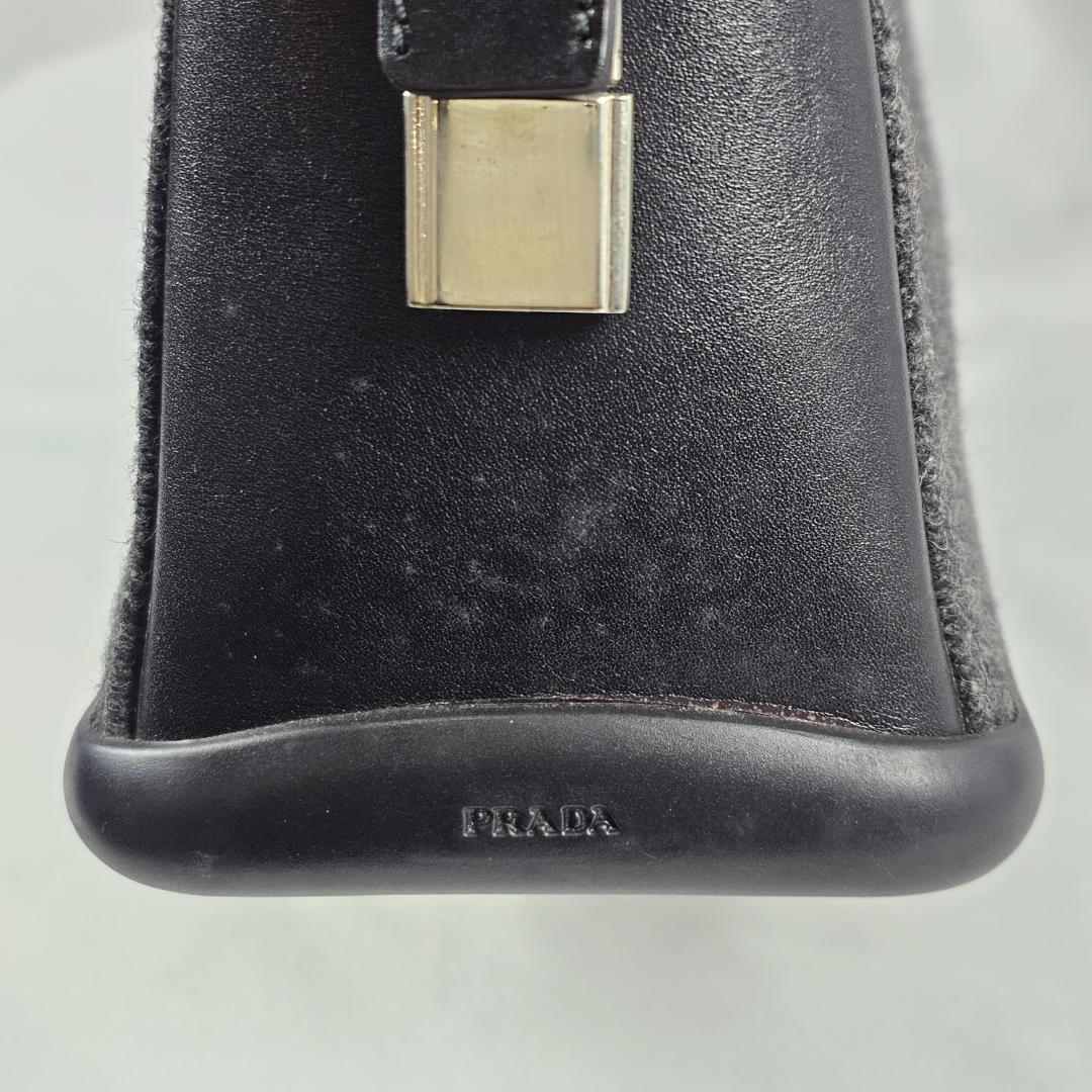 希少 PRADA フェルト トートバッグ チャコール 42