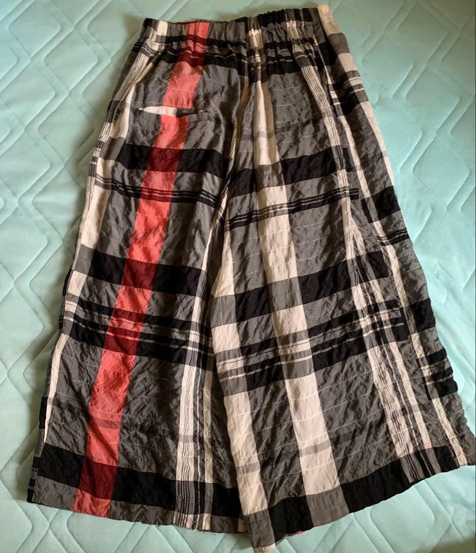 芽風　チェック柄ガウチョパンツ2枚セット！