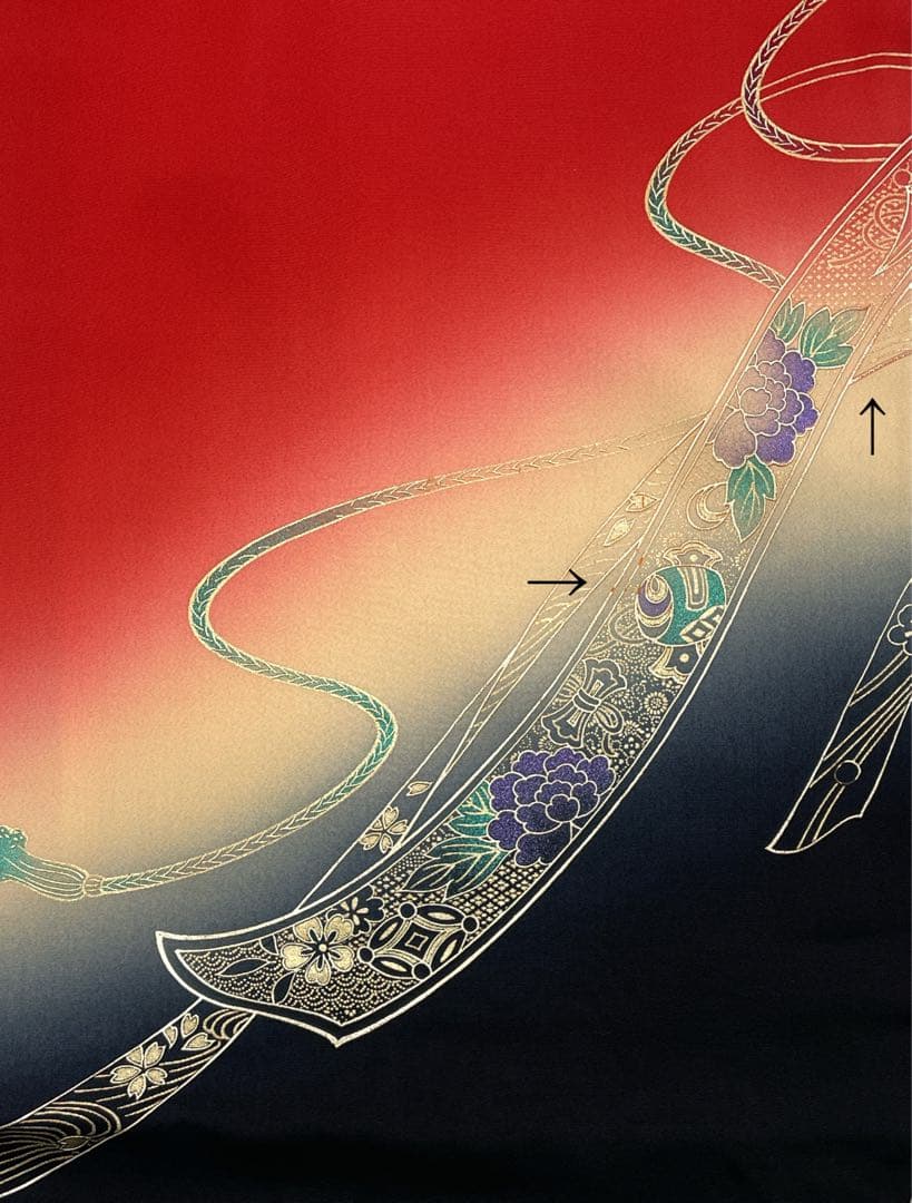 ◎mk-2590　未着用　七五三　女の子　着物　刺繍紋　7歳　　12-9