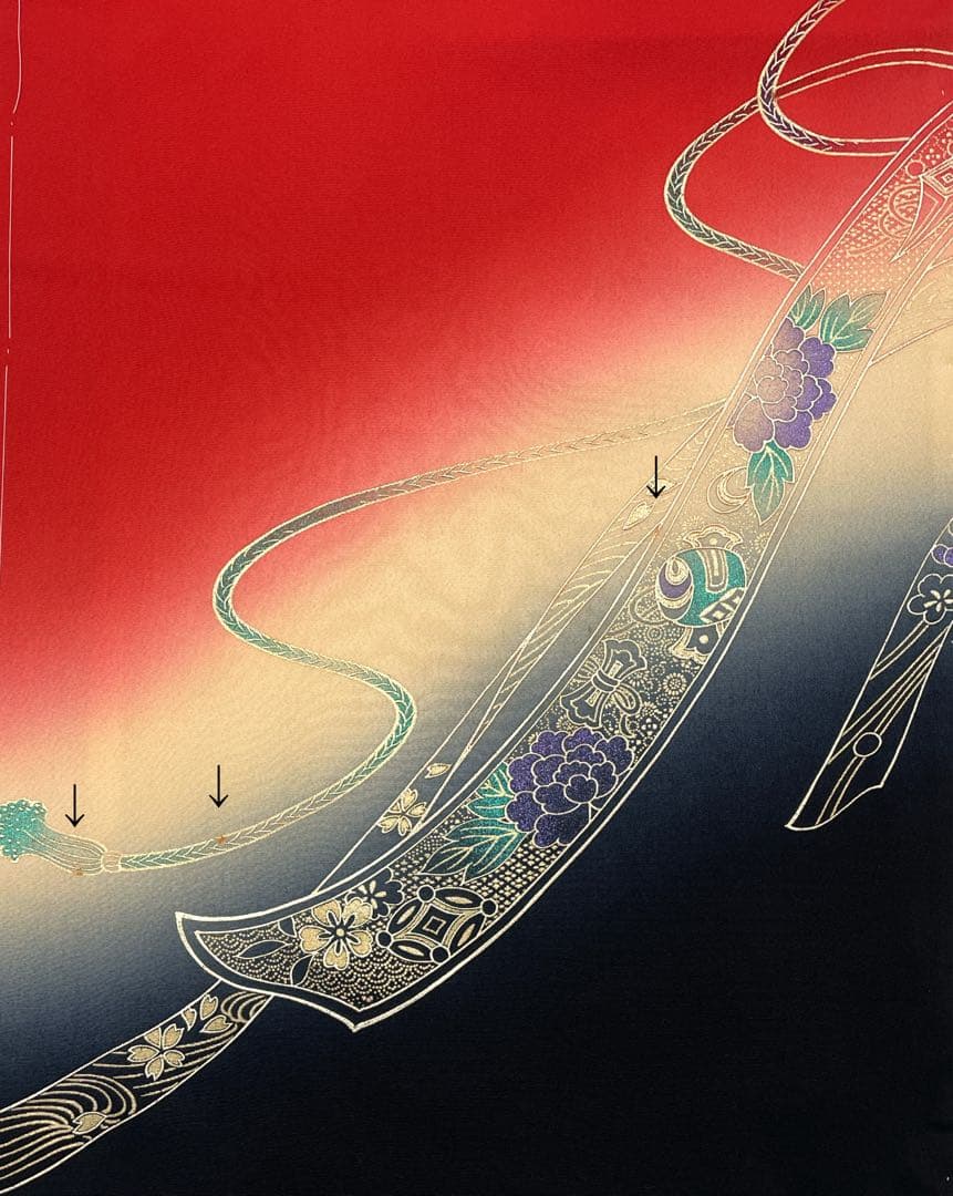 ◎mk-2590　未着用　七五三　女の子　着物　刺繍紋　7歳　　12-9