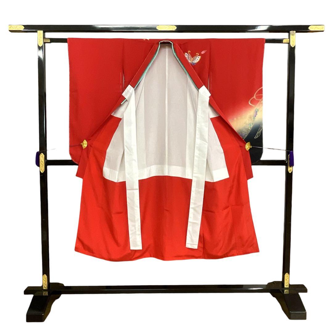 ◎mk-2590　未着用　七五三　女の子　着物　刺繍紋　7歳　　12-9