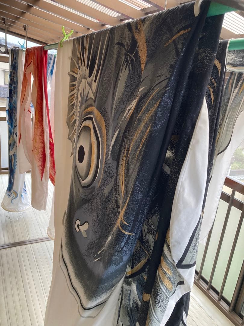 鯉のぼり　大家族7点　山本寛斎監修作　はねぼう　12mポールセット（一部品無し）