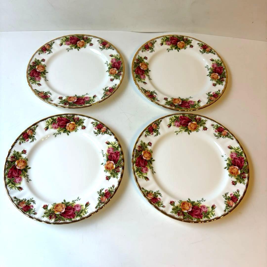 【未使用】　ロイヤルアルバート オールドカントリーローズ　大皿×4 中皿×4