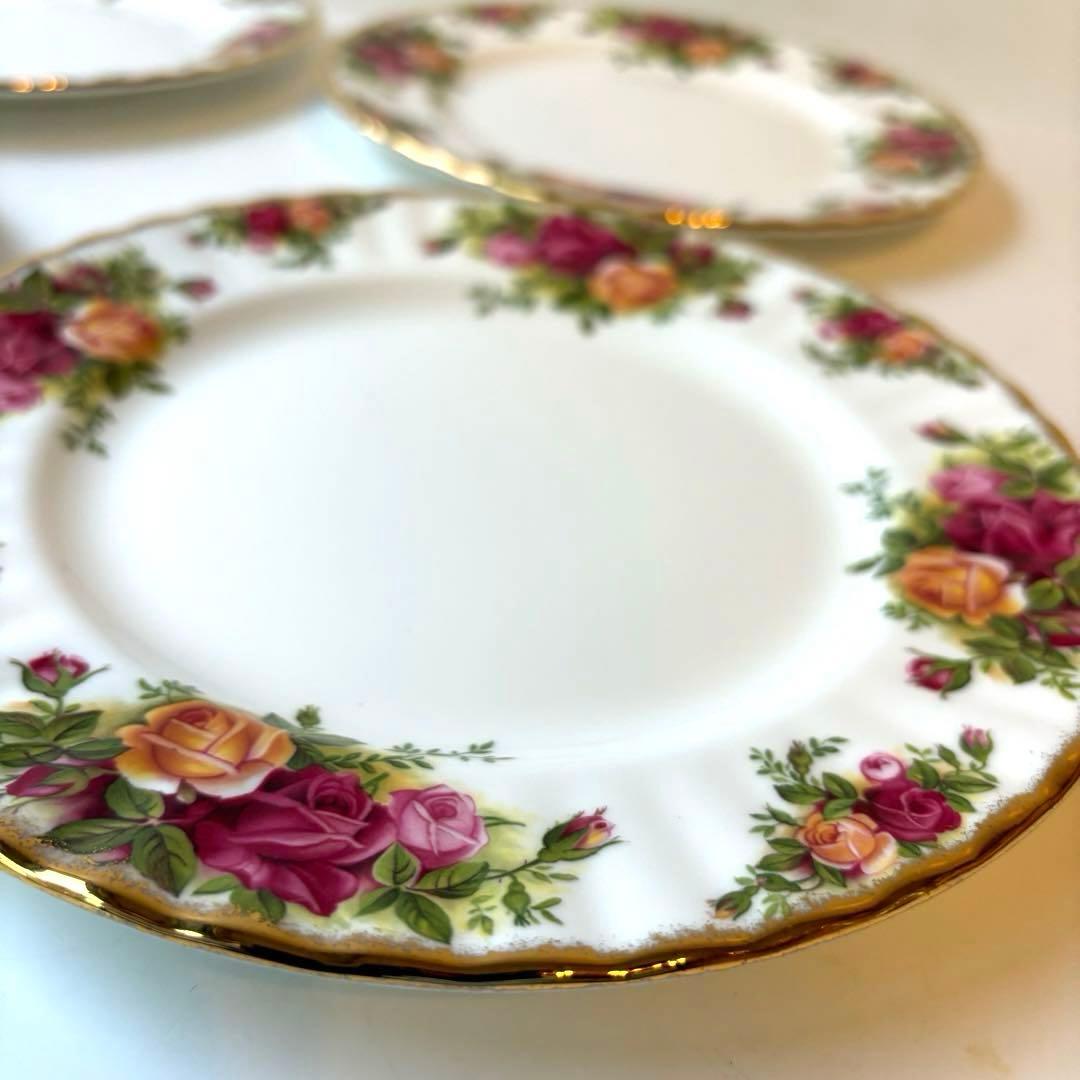 【未使用】　ロイヤルアルバート オールドカントリーローズ　大皿×4 中皿×4