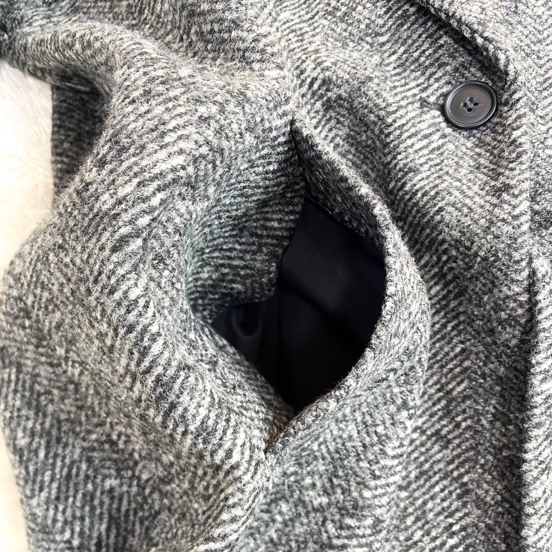 22AWスピックアンドスパン　W スライバーヘリンボーンミドルコート　Mサイズ