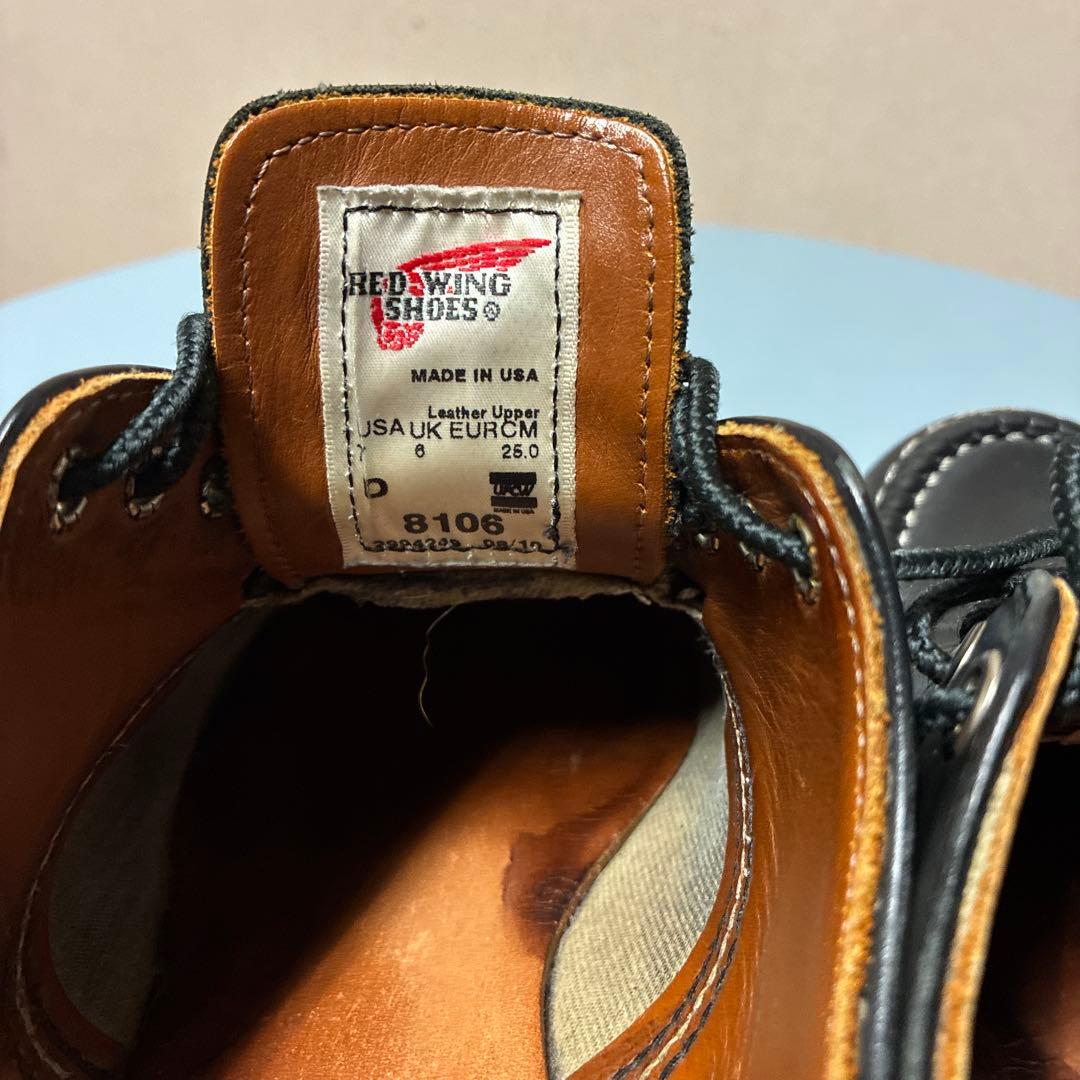 レッドウィング　オックスフォード8106 希少サイズ25.0cm 正規品ソール付