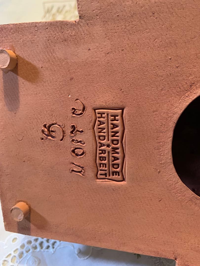 ドイツ製　置物　レアな大型の未使用の陶器のキャンドルハウス細かく作られて可愛い！