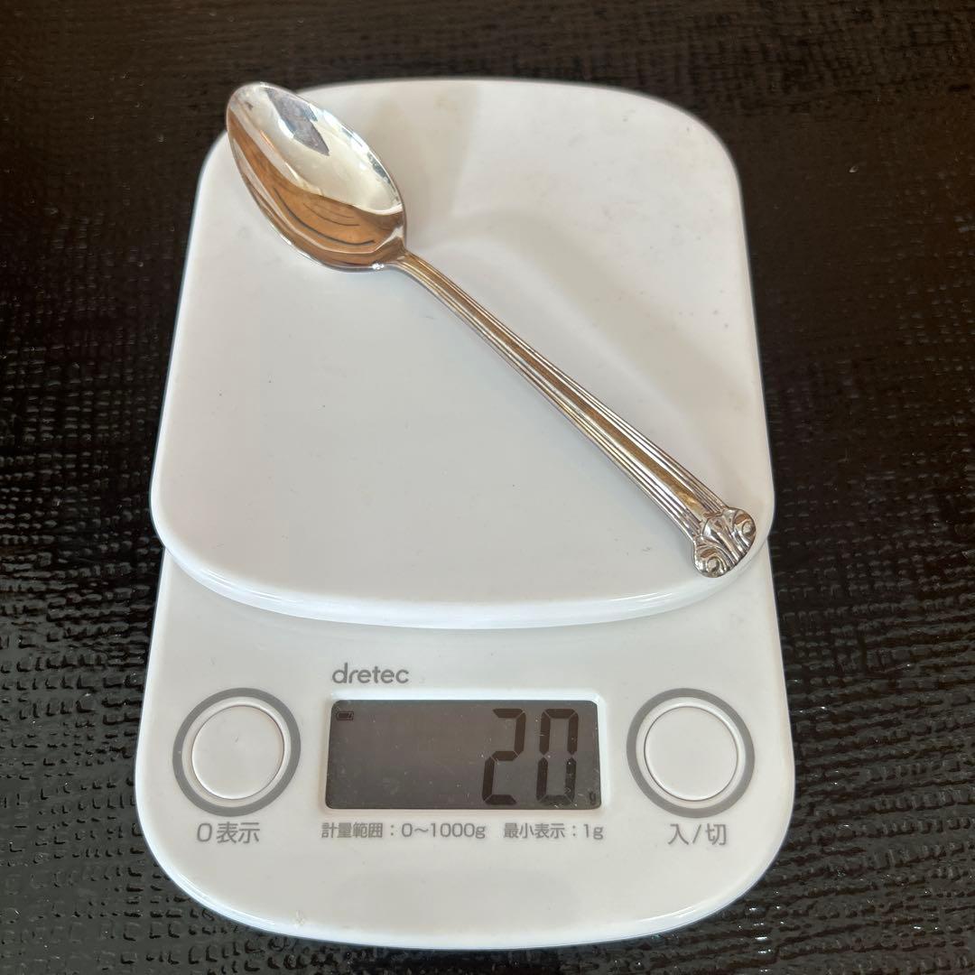 新品◆③純銀製　装飾スプーン3本セット　昭和レトロ　生駒時計店　アンティーク食器