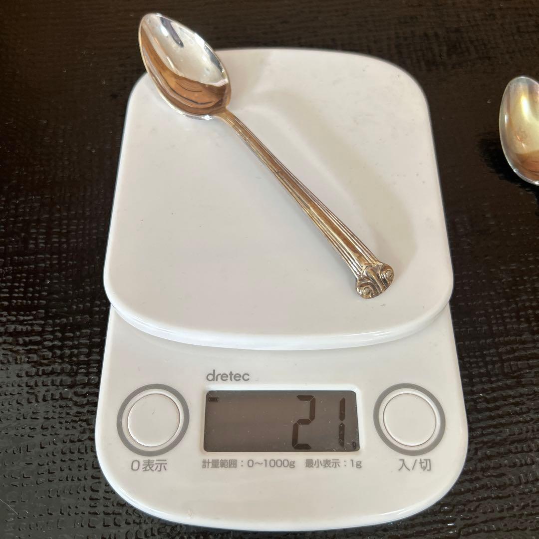 新品◆③純銀製　装飾スプーン3本セット　昭和レトロ　生駒時計店　アンティーク食器