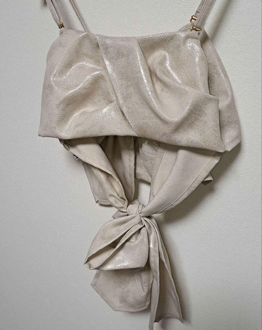 【美品】HOUGA　キャミソール　sandyシリーズ　リボン　ベージュ　ホウガ