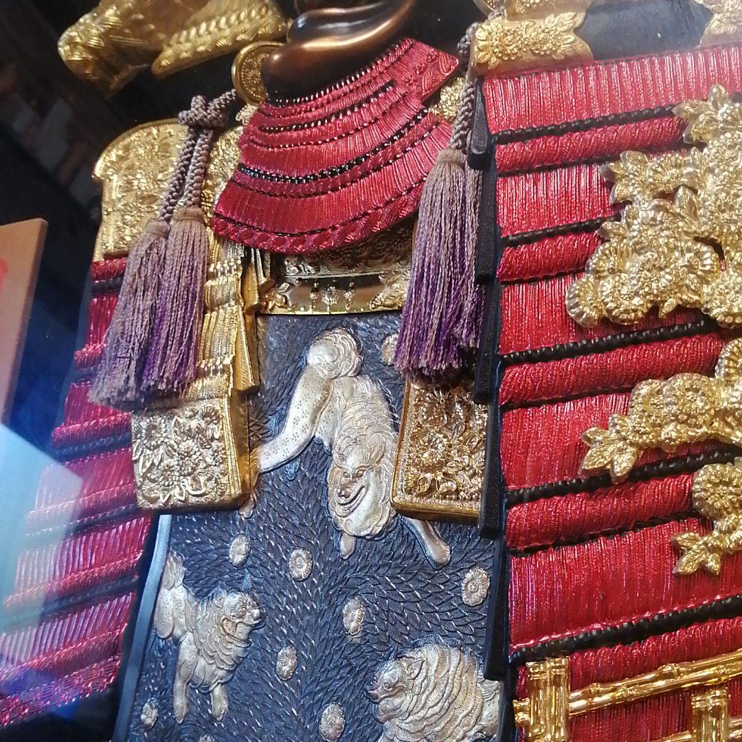 時代鎧 赤糸縅 赤糸威 鎧飾り 大鎧 鎧兜 額縁付き