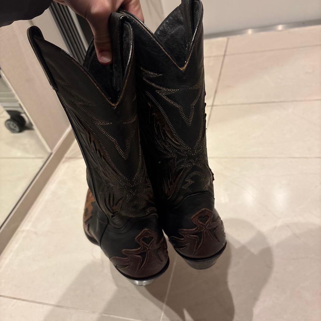 ウエスタンブーツ ブラック×ブラウン