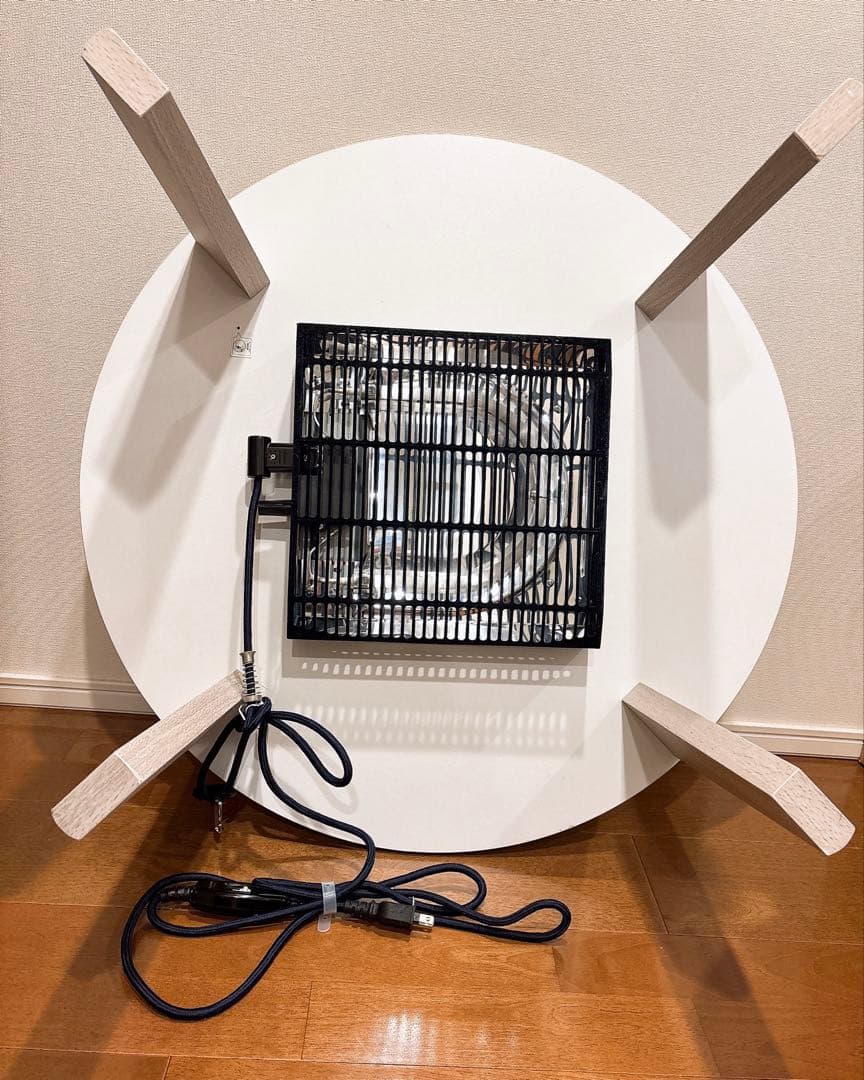 こたつテーブル 70cm 円形 ホワイト　木目