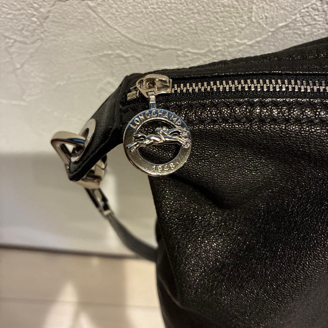LONGCHAMP ショルダーバッグ ルプリアージュキュイール黒
