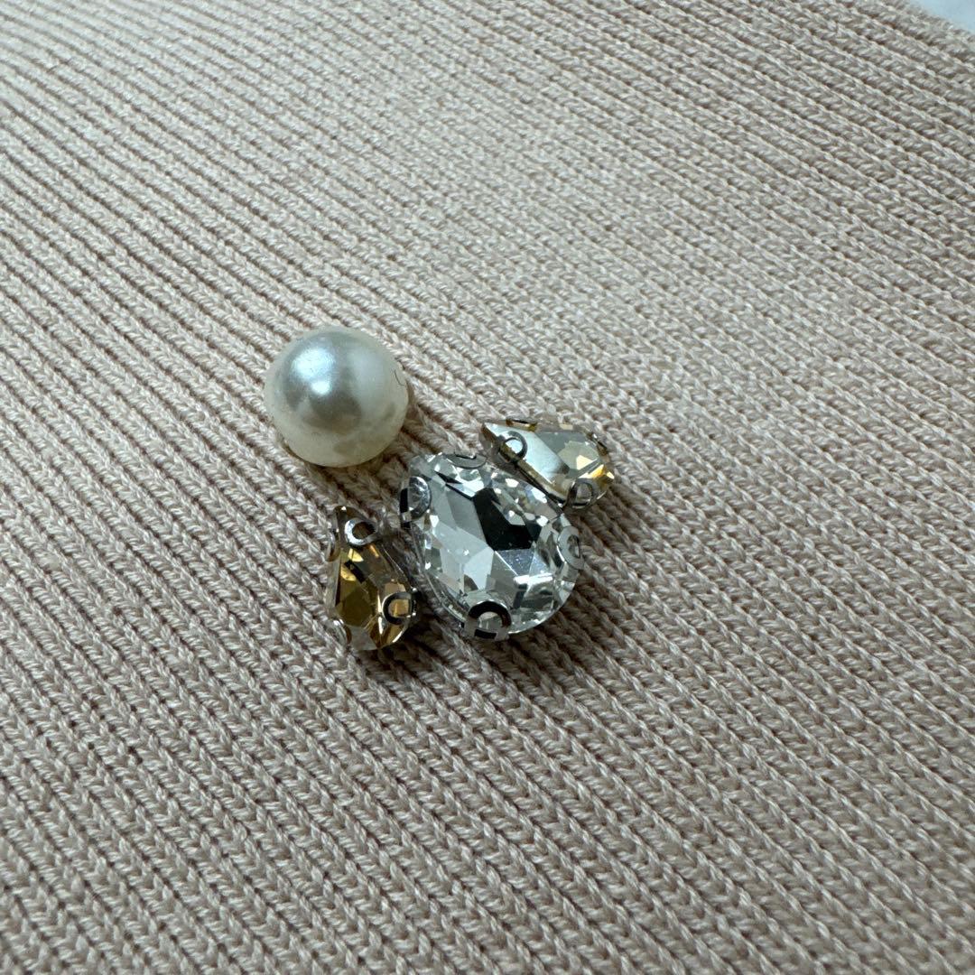 【極美品】 anuans アニュアンス ノーカラービジューニットジャケット