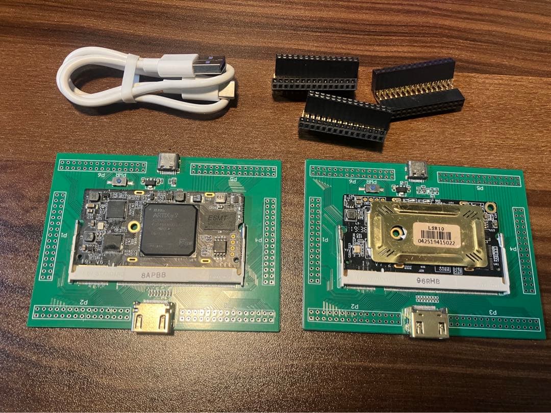 FPGAカード Lattice Artix 7 ２点セット ベースボード付き