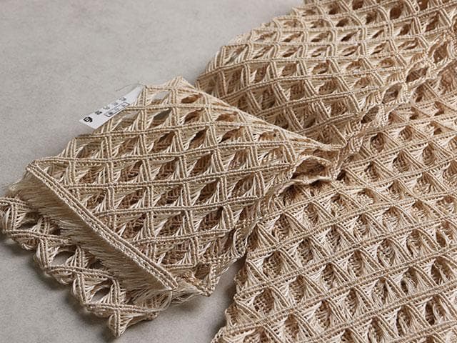 【新品】誉田屋源兵衛 謹製　芭蕉角繋 半幅帯 (生成)