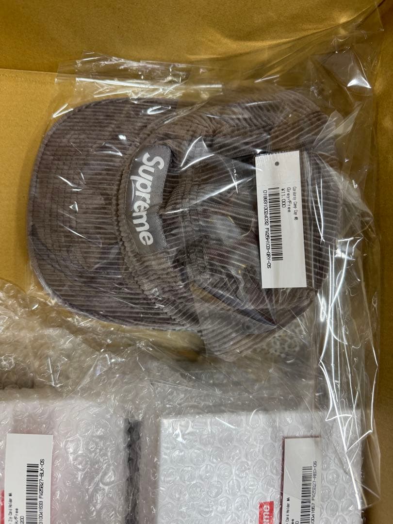 新品未使用　Supreme Corduroy Camp Cap Gray グレー