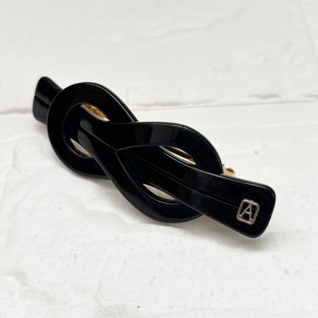 【美品】アレクサンドル ドゥ パリ バレッタ ブラック　ループ　リボン風