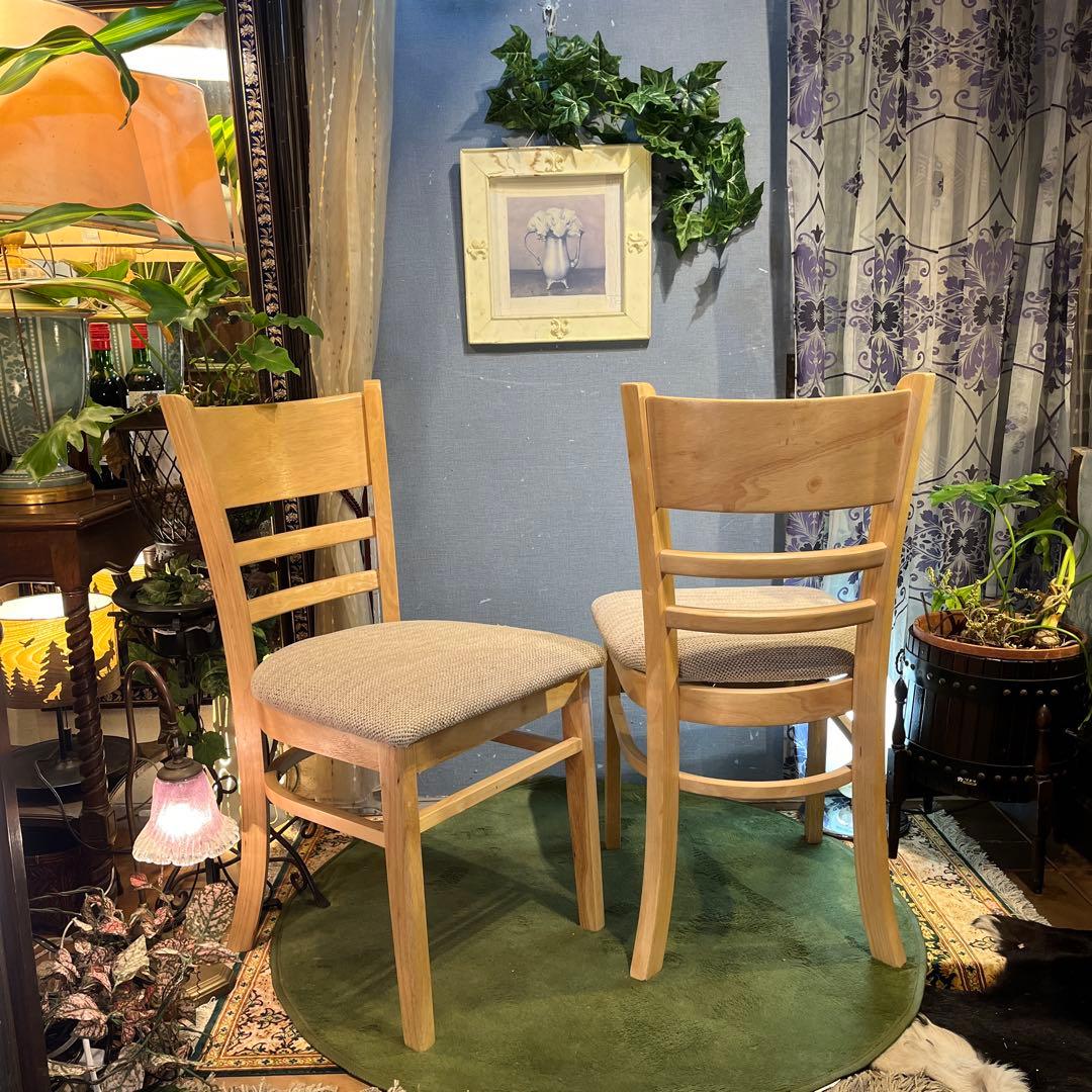 Sale L０　２脚セット　ナチュラルウッド　　ブークレ　ダイニングチェア