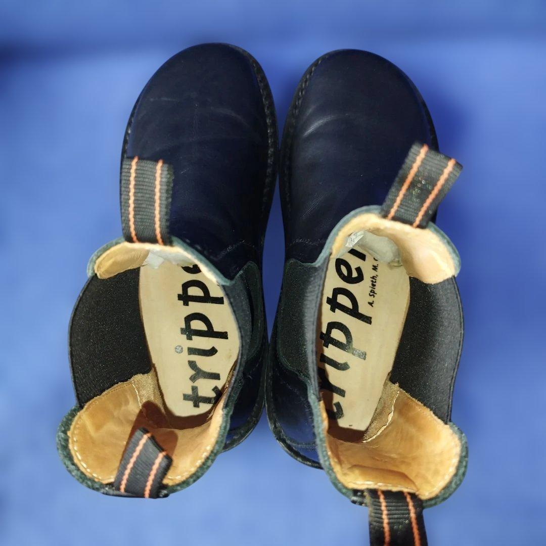 極美品■トリッペン■サイドゴアブーツ✨CHELSEA 牛革 ブラック黒