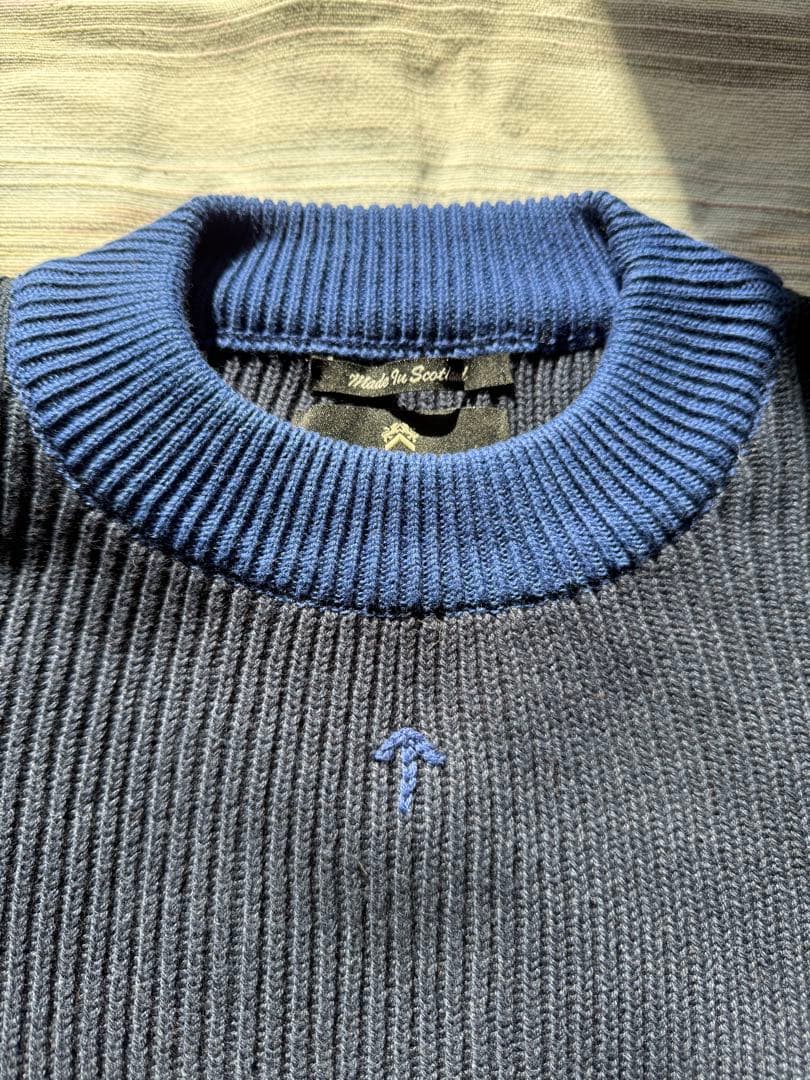 トップス Nigel Cabourn COTTON KNIT SWEAT NAVY 50