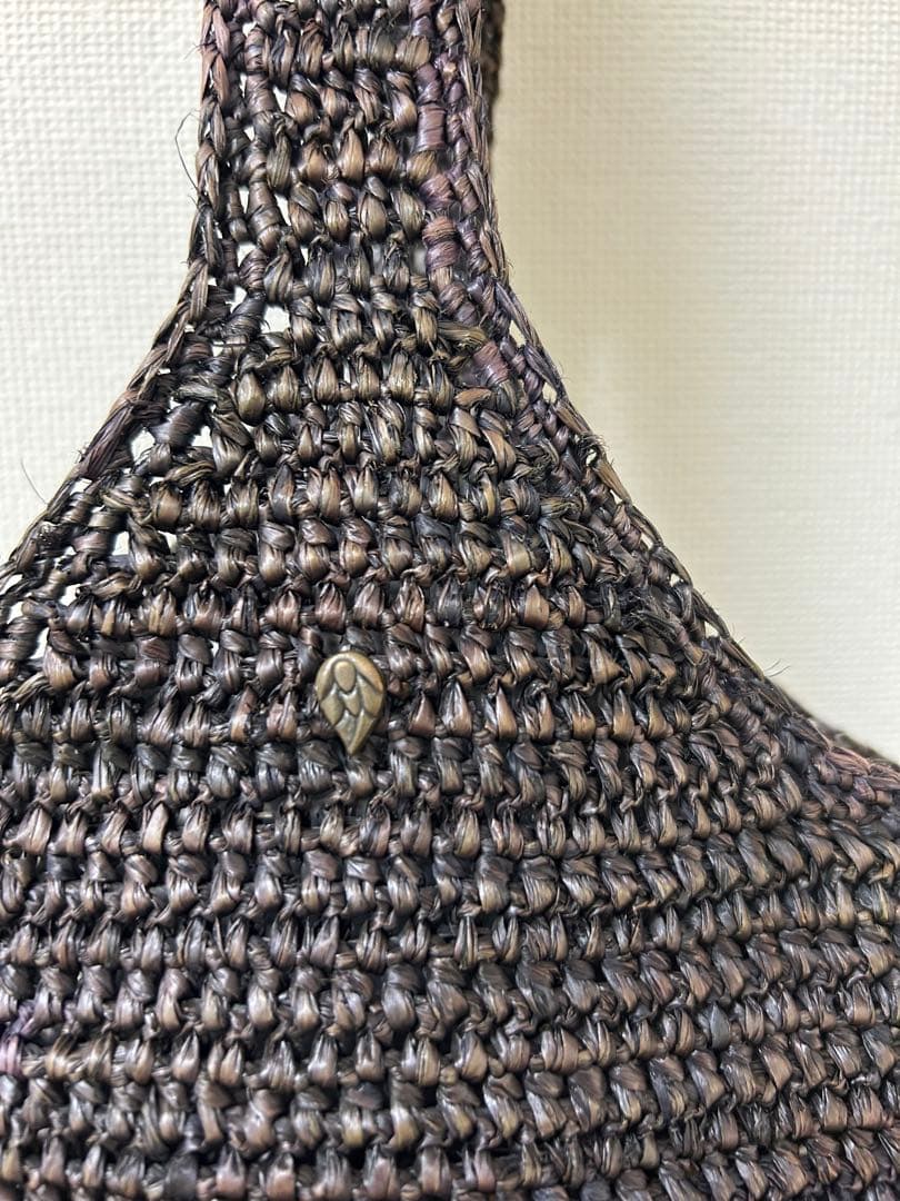 HELEN KAMINSKI ワンショルダーラフィアバッグ ブラウン