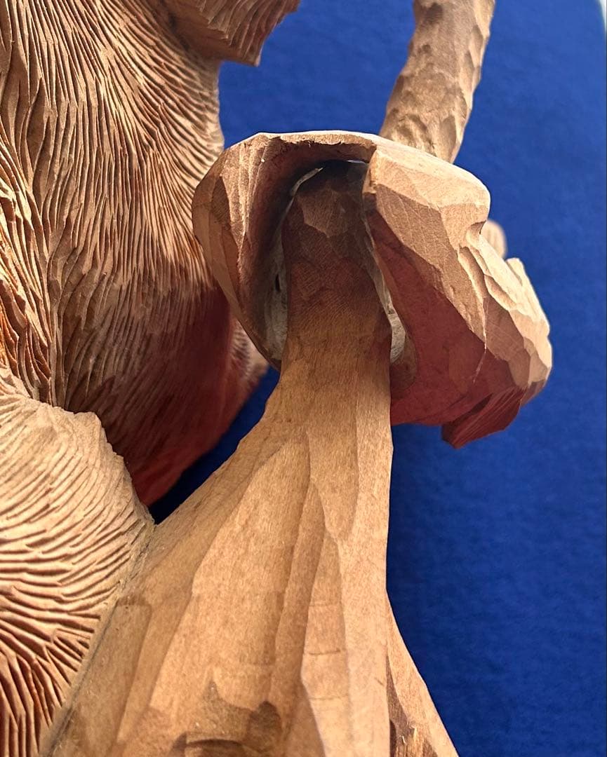 日川清作 トゥムシ彫り 木彫熊 1989年 北海道阿寒湖 3.4kg 37cm