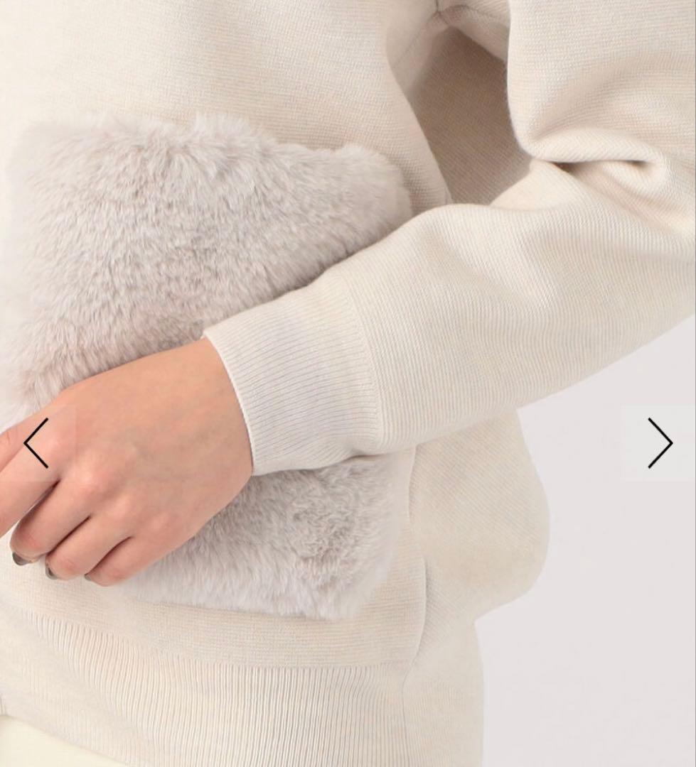 【試着のみ】Ballsey ミラノリブ ファー ポケットカーディガン