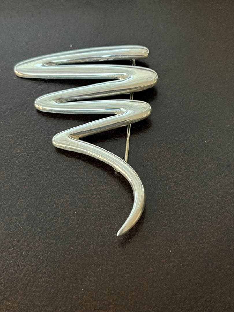 ティファニー パロマピカソ　スクリブル　ジグザグブローチ　ラージサイズ　シルバー