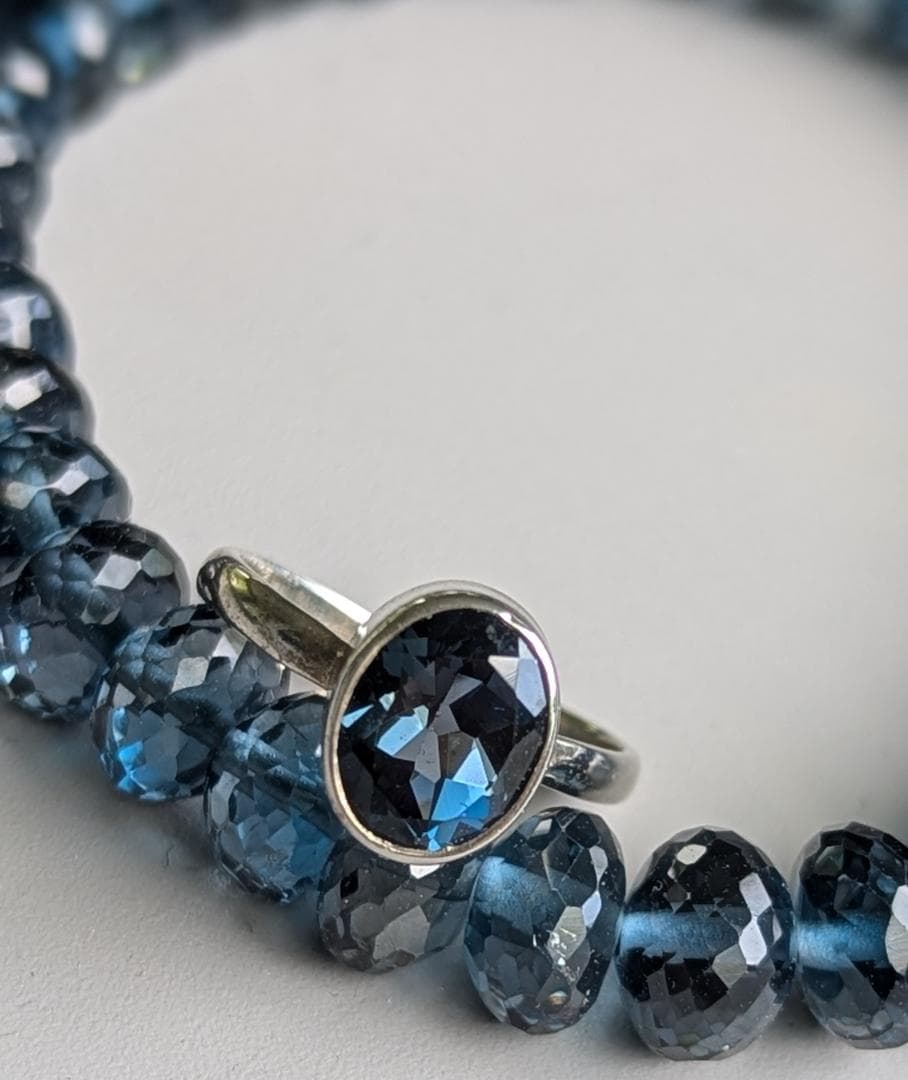 【Yu select】【極上】ロンドンブルートパーズ カットブレスレット