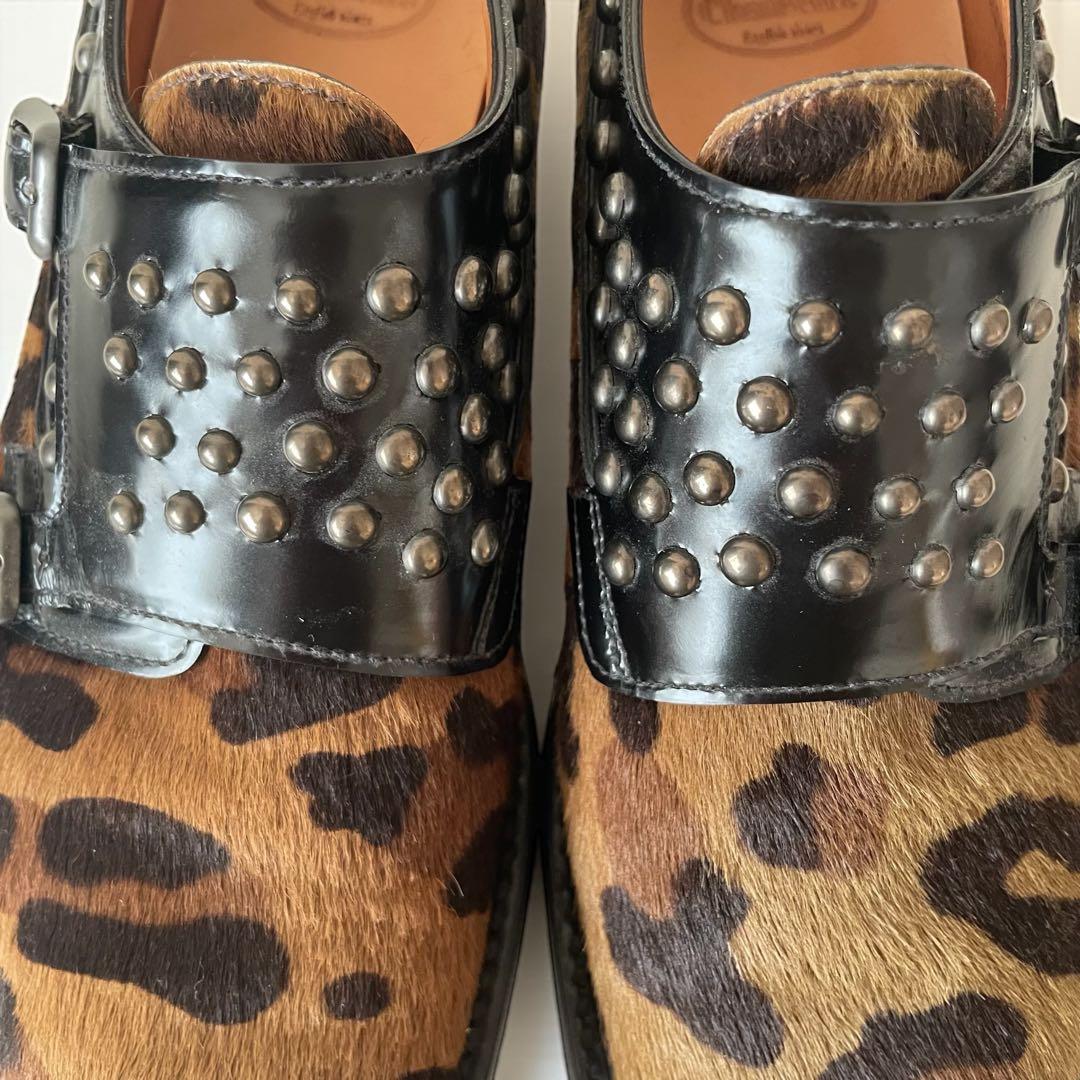あい⭐︎Church’s レオパード柄 ハラコ スタッズ ダブルモンク