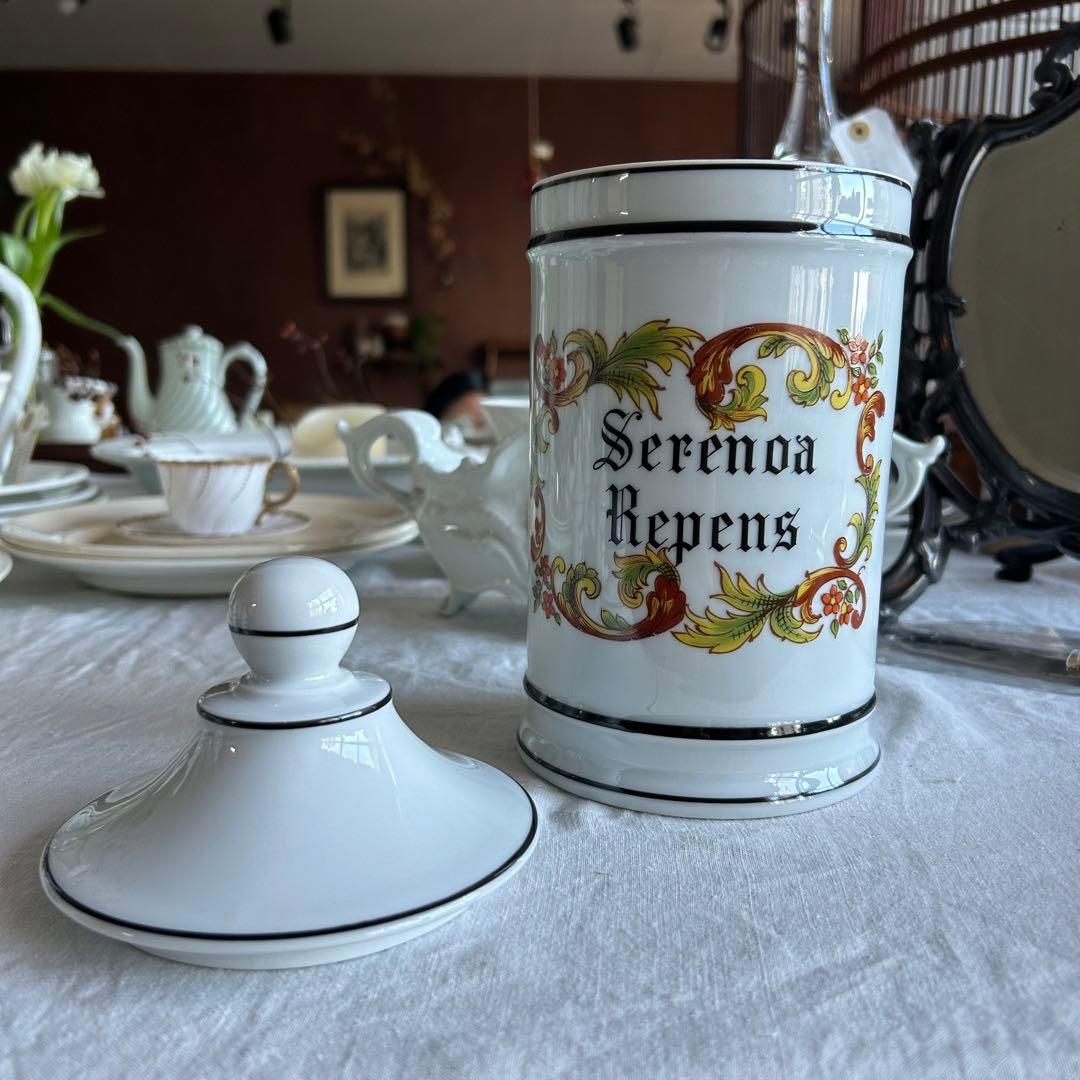 フランスアンティーク　リモージュ ファーマシーポット 蓋付 薬壺 高さ24㎝