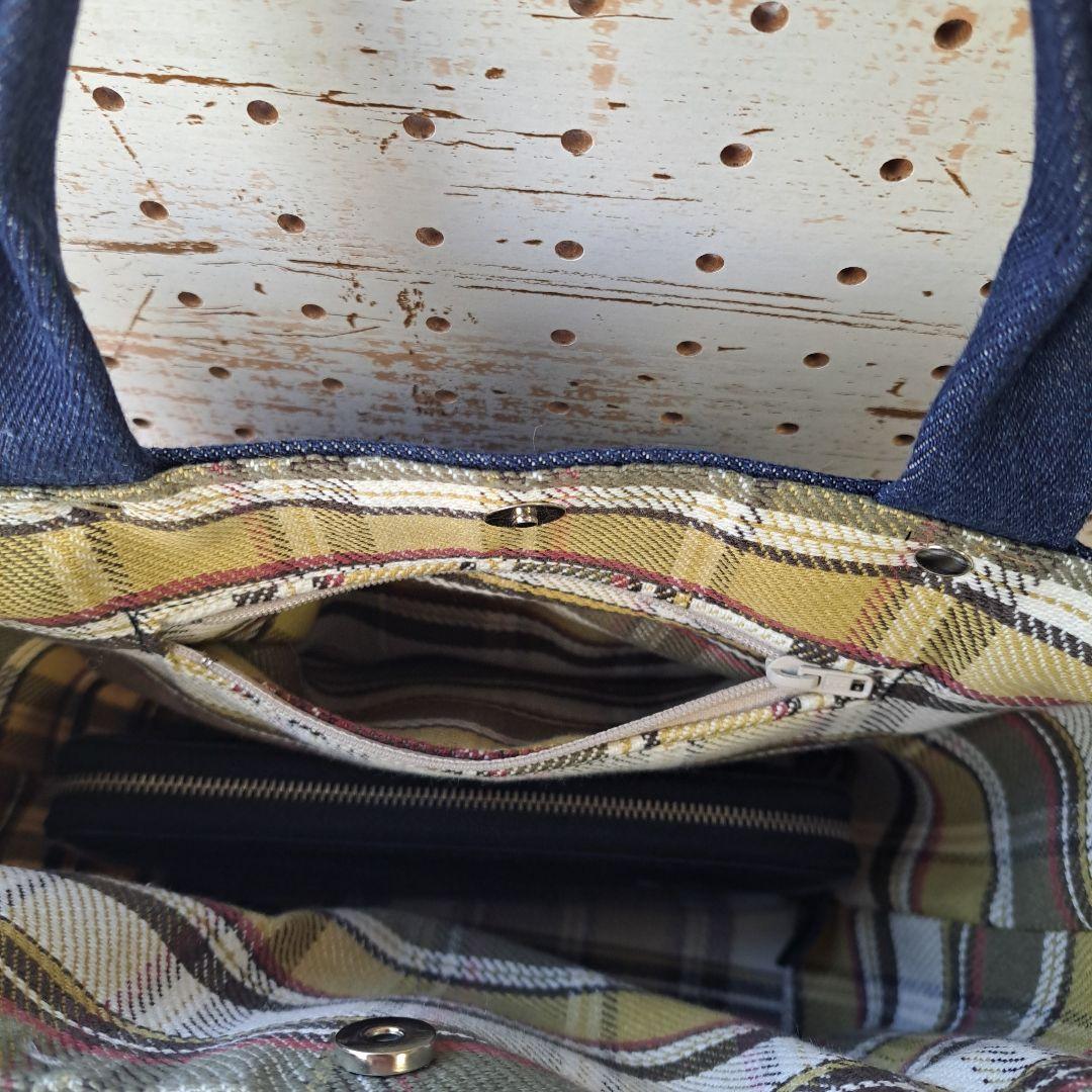 琉*茶様 コヤンイサムチョン　バニー　デニムリメイクフリルトートバッグ